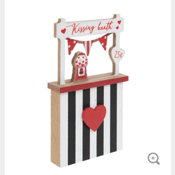 Black & White Striped Valentine Kissing Booth Tiered Tray Decoration SOLD OUT - Picture 2 of 3